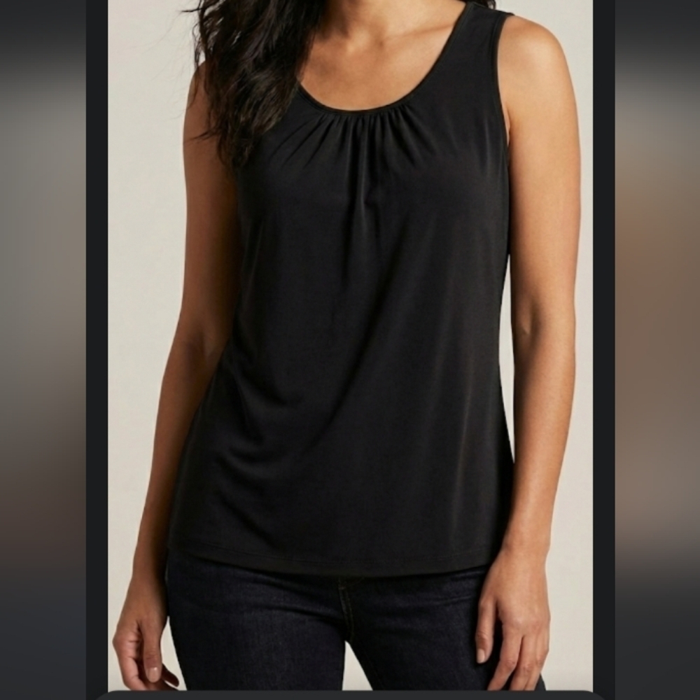 Lands End Women's Tank Top - Black Size Small Career, Casual